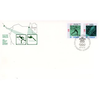 Canada OFDC #1153a - 1988 Olympic Winter Games (1987) 2 x 36¢
