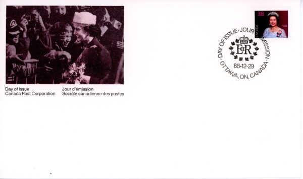 Canada OFDC#1164 - Queen Elizabeth II (1988) 38¢