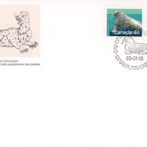 Canada OFDC#1171 - Atlantic Walrus, 1174 - Musk Ox,#1178 - Grizzly Bear (1989)