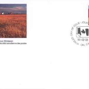Canada OFDC#1192 - Flag over Prairie (1990) 39¢