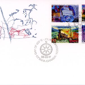 Canada OFDC #1202a - Exploration of Canada-3 (1988) 4 x 37¢