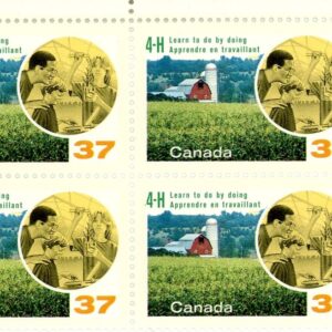 Canada Stamp PB#1215 - Rural scene and 4-H project (1988) 37¢