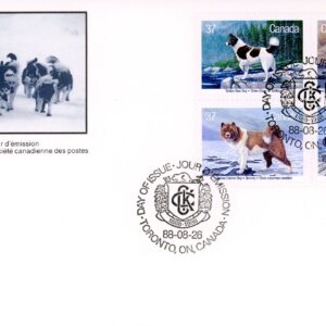 Canada OFDC #1220A - Dogs of Canada (1988) 4 x 37¢