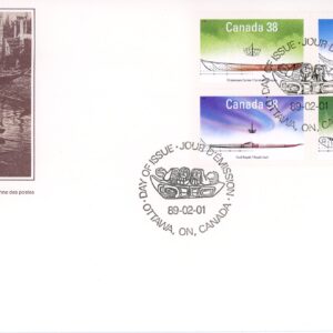 Canada OFDC #1232a - Small Craft-1 (1989) 4 x 38¢