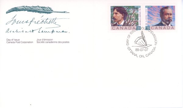 Canada OFDC#1244a - Canadian Poets (1989) 2 x 38¢