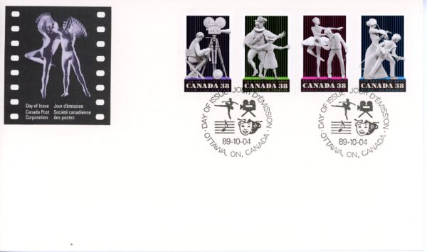 Canada OFDC #1255a - Performing Arts (1989) 4 x 38¢