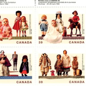 Canada Stamp PB#1277a - Cultural Treasures-Dolls (1990) 4 x 39¢