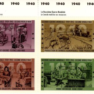 Canada Stamp PB#1301a - Second World War-1940 (1990) 4 x 39¢