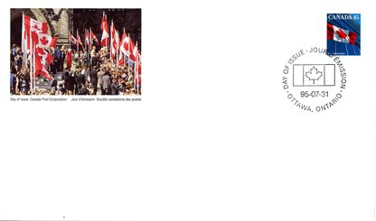 Canada OFDC#1361 - Flag over Building (1995) 45¢