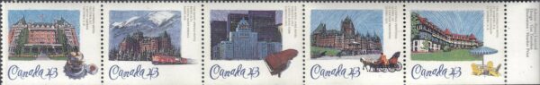 Canada Stamp #1471a - Historic CPR Hotels (1993) 5 x 43¢ - Image 2