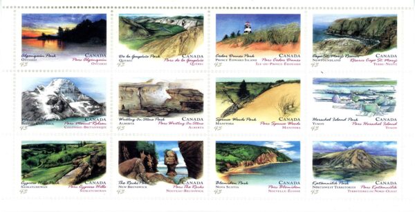 Canada Stamp #1483ai - Canada Day-Provincial and Territorial Parks (1993) 12 x 43¢ - Image 2
