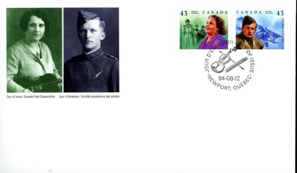Canada OFDC #1526a - Great Canadians (1994) 2 x 43¢