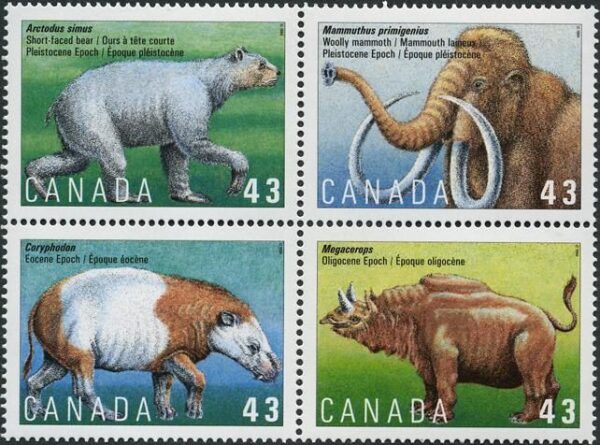 Canada Stamp #1532a - Prehistoric Life in Canada-4 (1994) 4 x 43¢ - Image 2