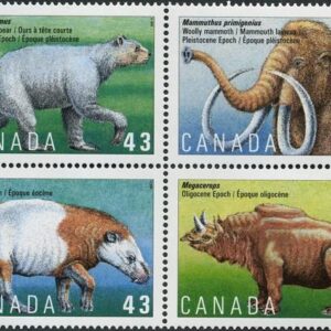 Canada Stamp #1532a - Prehistoric Life in Canada-4 (1994) 4 x 43¢