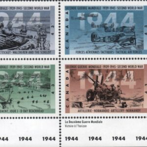 Canada PB#1540ai (HF) - Second World War-1944 (1994) 4 x 43¢ PLATE BLOCK