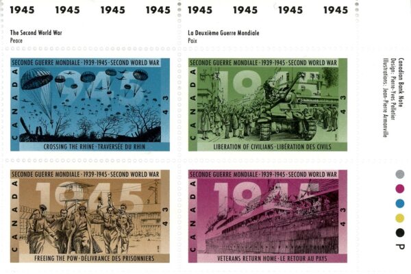 Canada Stamp PB#1544a - Second World War-1945 (1995) 4 x 43¢ - Image 2