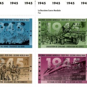 Canada Stamp PB#1544a - Second World War-1945 (1995) 4 x 43¢