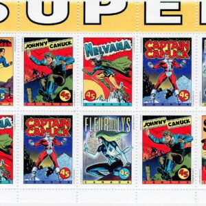 Canada Stamp #1583bi - Comic Book Superheroes (1995) 10 x 45¢ (Unfolded)