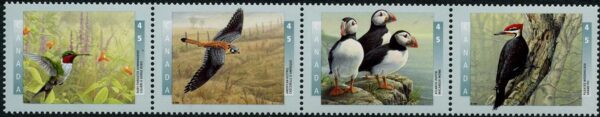 Canada Stamp #1594a - Birds of Canada-1 (1996) 4 x 45¢