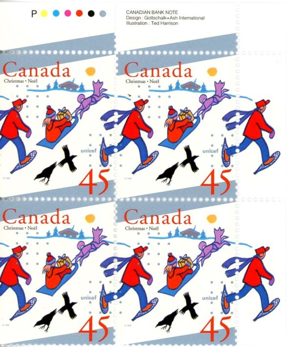 Canada Stamp #1627 - Delivering gifts by sled (1996) 45¢ - Image 2