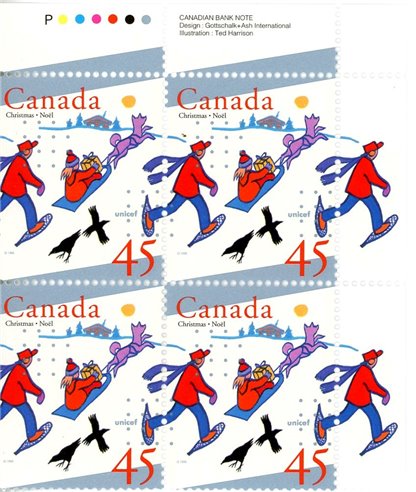 Canada Stamp #1627 - Delivering gifts by sled (1996) 45¢