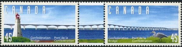 Canada Stamp #1646a - Confederation Bridge (1997) 2 x 45¢