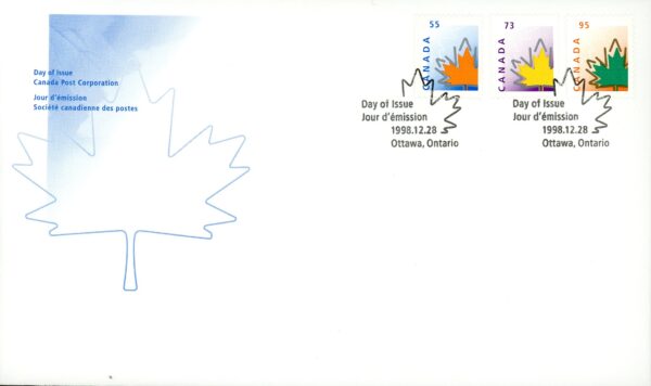 Canada Stamp #1684-1685-1686 - Maple Leaf (1998) 55¢-73¢-95¢