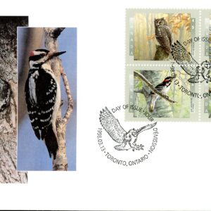 Canada FDC#1713a - Birds of Canada - 3 (1998) 4 x 45¢ Se-tenant block or strip of 4 different (1710-1713)