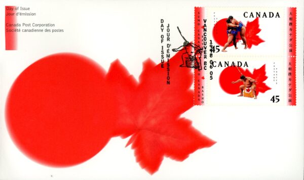Canada OFDC PB#1724a - Sumo Canada Basho (1998) 2 x 45¢ - Image 2