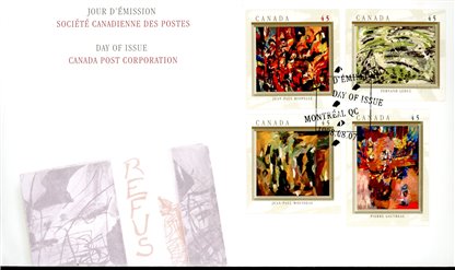 Canada OFDC#1743 - Peinture, by Jean-Paul Riopelle (1947-1948) (1998) 45¢
