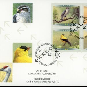 Canada FDC#1773a - Birds of Canada-4a (1999) 4 x 46¢