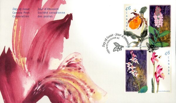 Canada OFDC#1790iii - Canadian Orchids (1999) 4 x 46¢