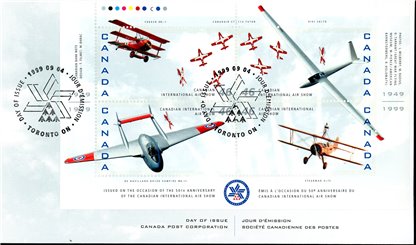 Canada OFDC#1807 - Canadian International Air Show (1999) 4 x 46¢