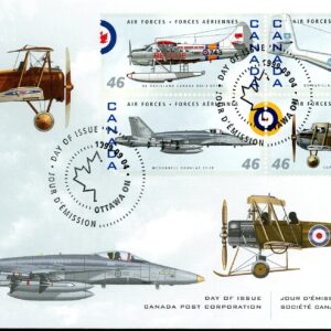 Canada OFDC#1808 - Canadian Air Forces 1924-1999 (1999) 16 x 46¢ (SET OF 4)