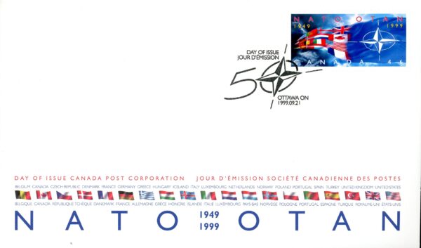 Canada OFDC#1809 - NATO flags (1999) 46¢