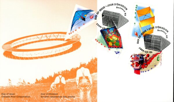 Canada OFDC#1811-Kites (1999) 4 x 46¢
