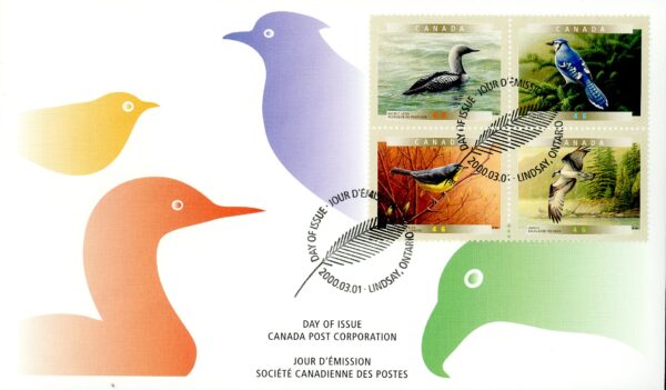 Canada OFDC#1842a - Birds of Canada-5a (2000) 4 x 46¢