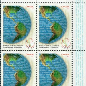 Canada PB#1902 - The western hemisphere as if alone on the globe (2001) 47¢