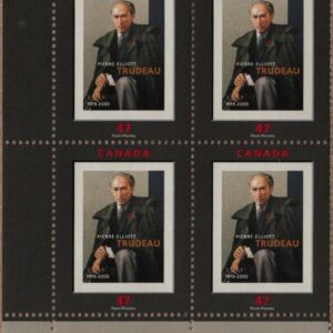 Canada Stamp PB#1909 - Portrait of Trudeau (2001) 47¢ Horizontal