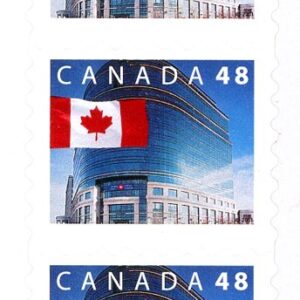 Canada Stamp #1931ii - Flag over Canada Post Head Office (2002) 48¢ (SET OF 3)