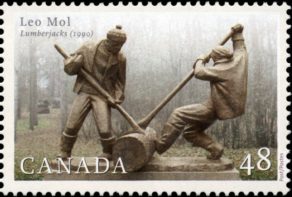 Canada Stamp #1955 - (2002) 2 x 48¢ Leo Mol, Lumberjacks, 1990