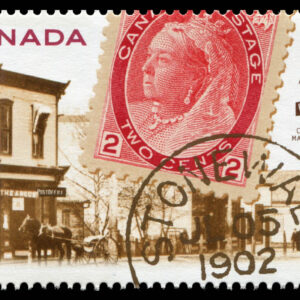 Canada Stamp #1956 - Post Office in Stonewall, MB, 2¢ Victoria and 1902 date stamp (2002) 48¢