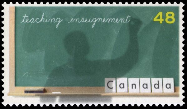 Canada Stamp #1961 - Teacher writing on blackboard (2002) 48¢
