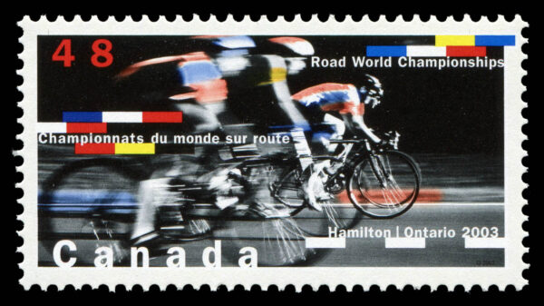 Canada Stamp #1998 - Cyclists (2003) 48¢