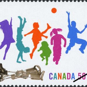 Canada Stamp #2120 - Children playing; discarded leg braces (2005) 50¢