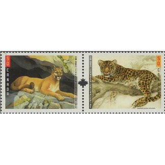 Canada Stamp #2123a - Big Cats (2005) 2 x 50¢