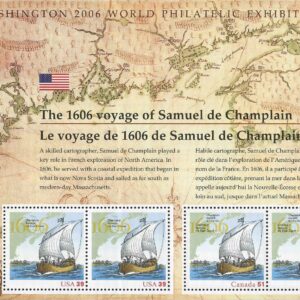 Canada Stamp #2156 - Two-masted sailing ship (2006) 4 x 51¢ (w/US SCOTT #4073)