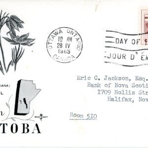 Canada ROSECRAFT FDC#422 - Manitoba, Prairie Crocus (1965) 5¢