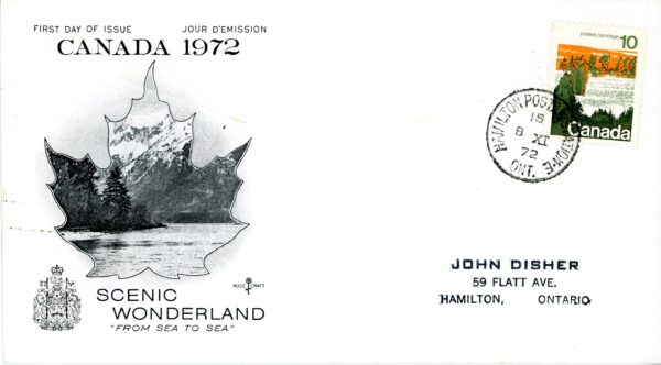 Canada ROSECRAFT FDC#594 - Forest (1972) 10¢