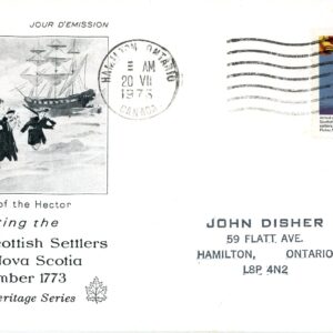 Canada ROSECRAFT FDC#619 - Scottish Settlers and "Hector" (1973) 8¢